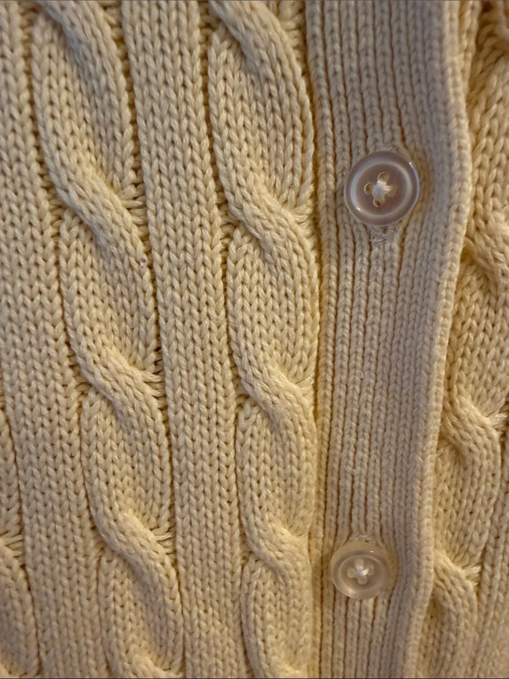 Brandy Melville Soft Pale Yellow Cable Cardigan